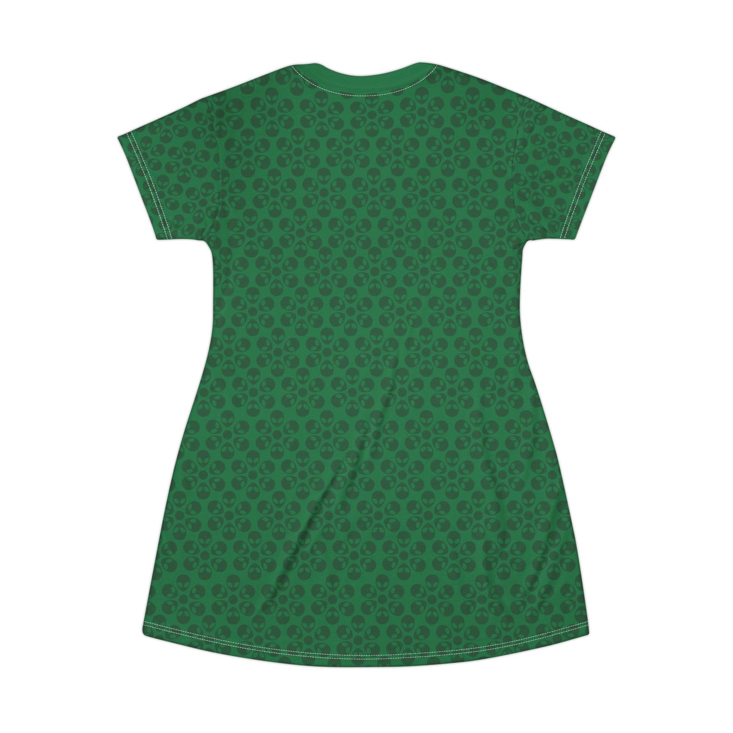 Floral Pattern TShirt Dress Casual Summer Dress Cute Dress for Women Floral Print Dress Trendy Everyday Wear Perfect for Beach Alien Flowers Dark Green