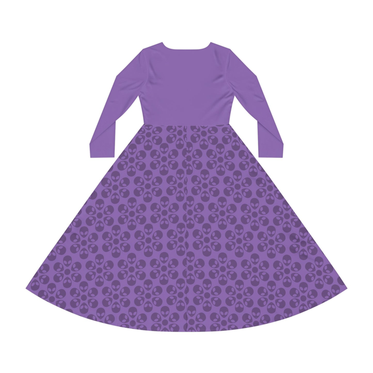 Womens Long Sleeve Dance Dress Alien Flowers Light Purple