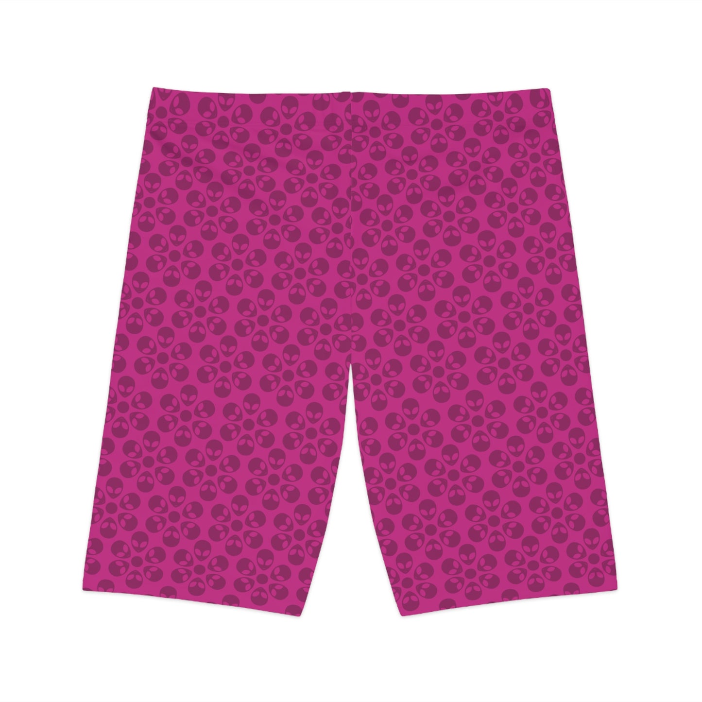 Womens Bike Shorts Alien Flowers Pink