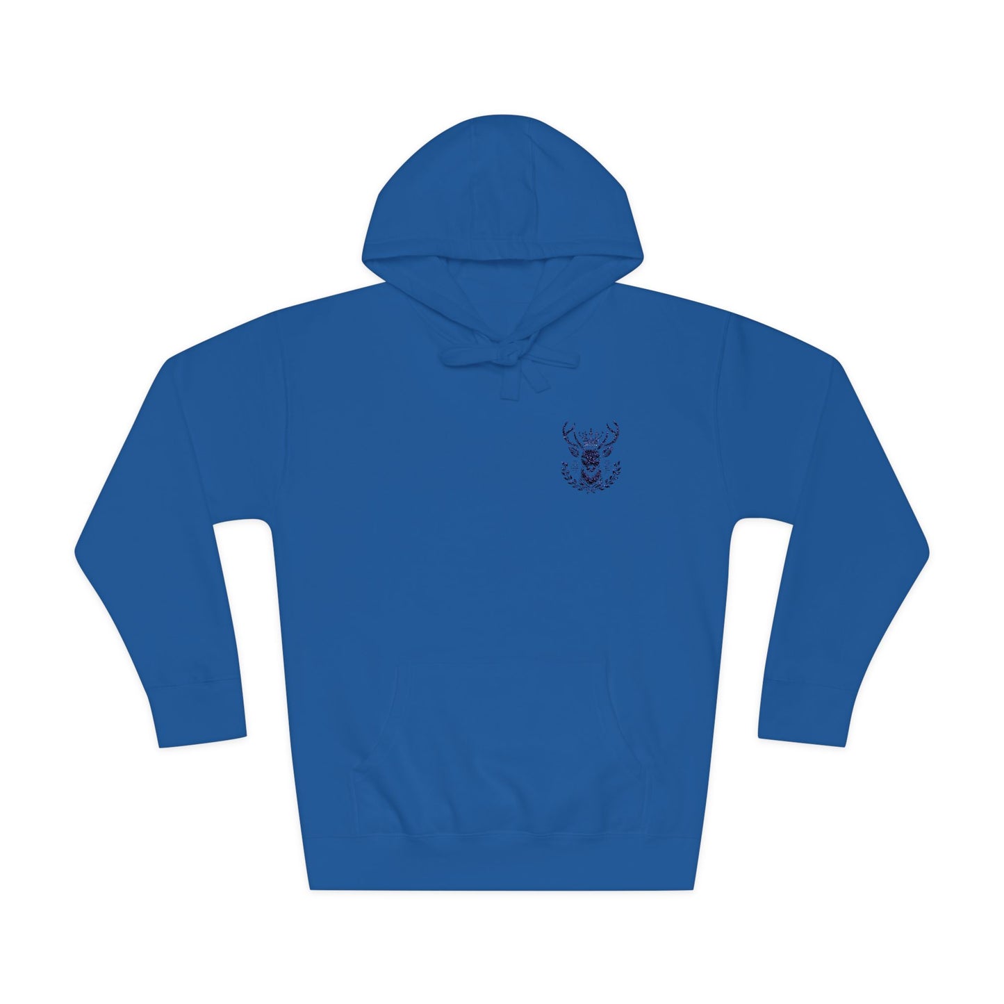 Cozy Unisex Fleece Hoodie with Deer Emblem - Oh Deer Lord
