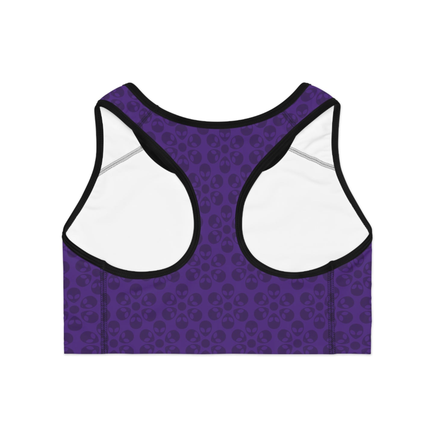 Trendy Floral Pattern Sports Bra Workout Bra for Women Fitness Gear Yoga Top Gym Wear Gift for Athletes Alien Flowers Purple