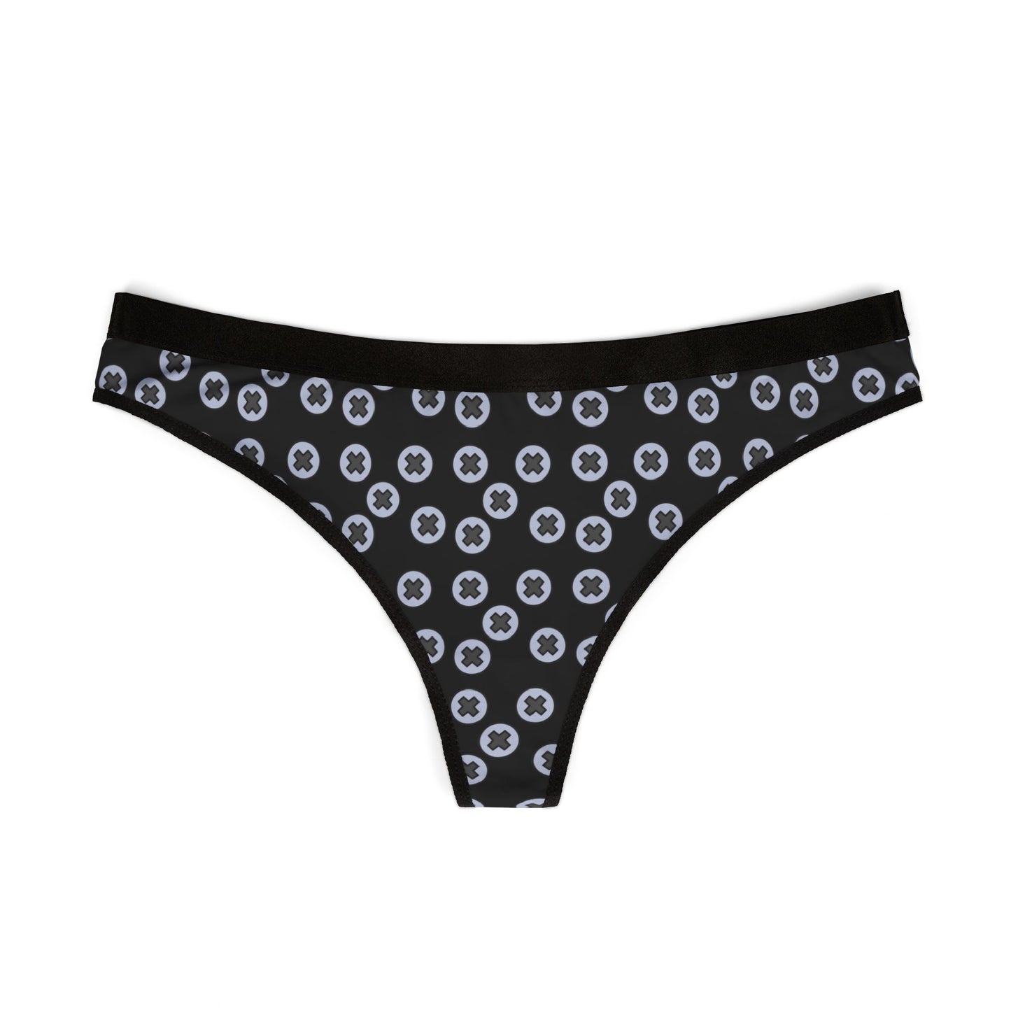 Chic Women's Thongs Screwed, Comfortable Lingerie, Everyday Wear, Gift for Her, Valentine's Day - Black