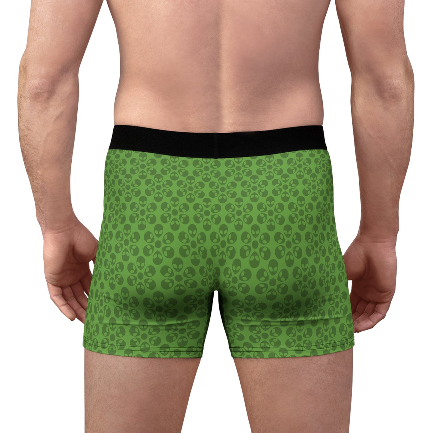 Mens Boxer Briefs  Alien Flowers Green