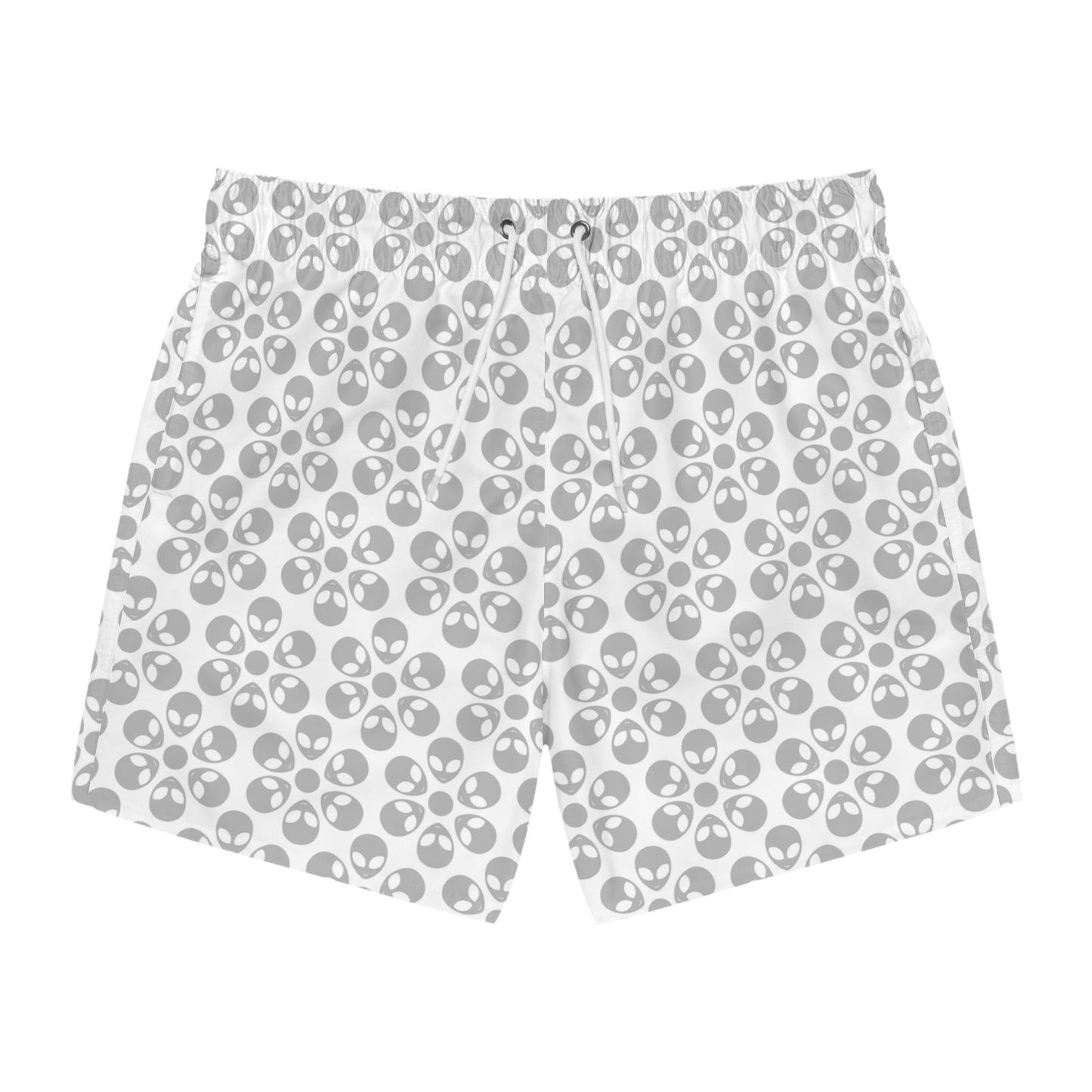 Stylish AOP Swim Trunks for Beach Days Summer Fun Pool Parties Vacation Wear Gift for Him Alien Flowers White