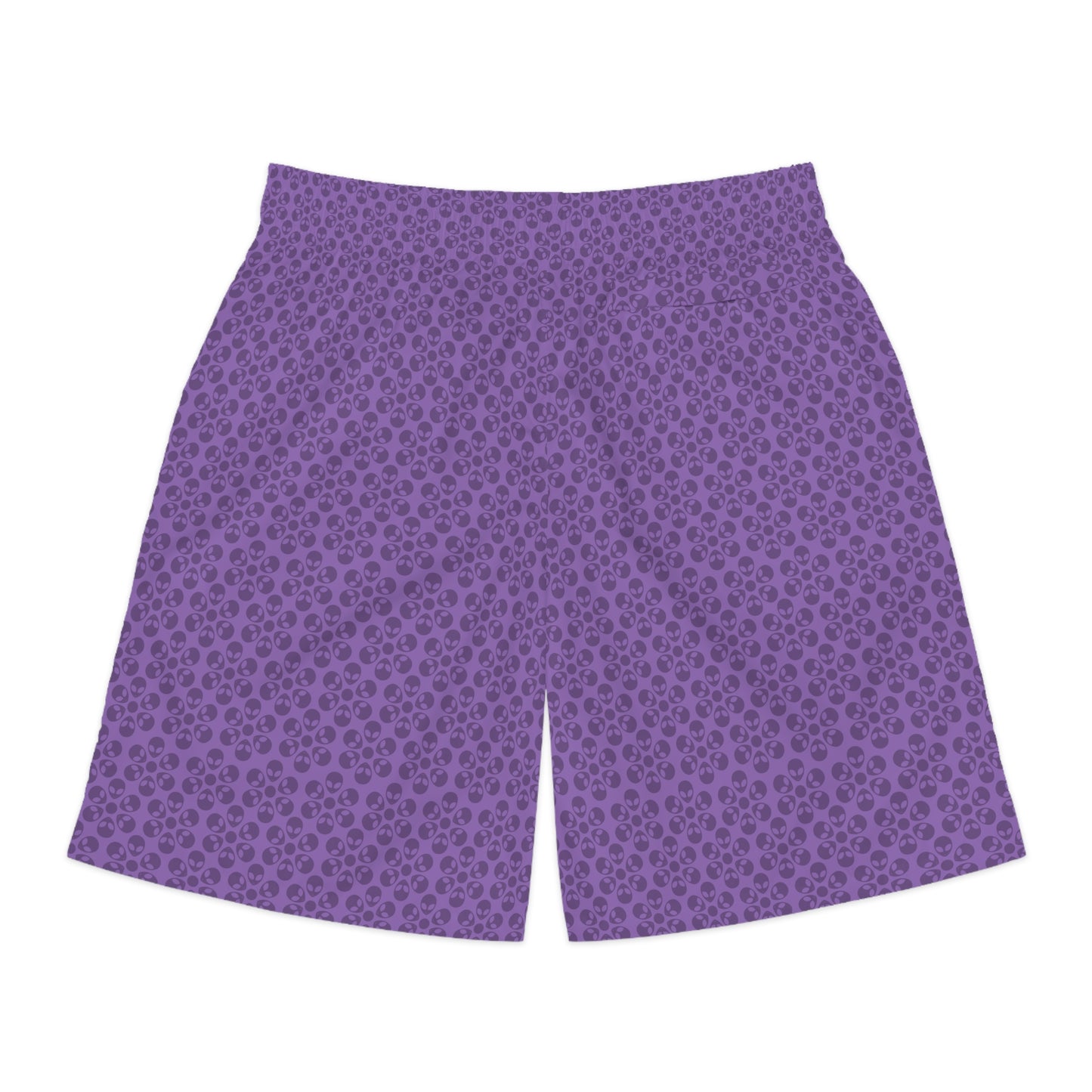 Mens Jogger Shorts  Alien Flowers Light Purple