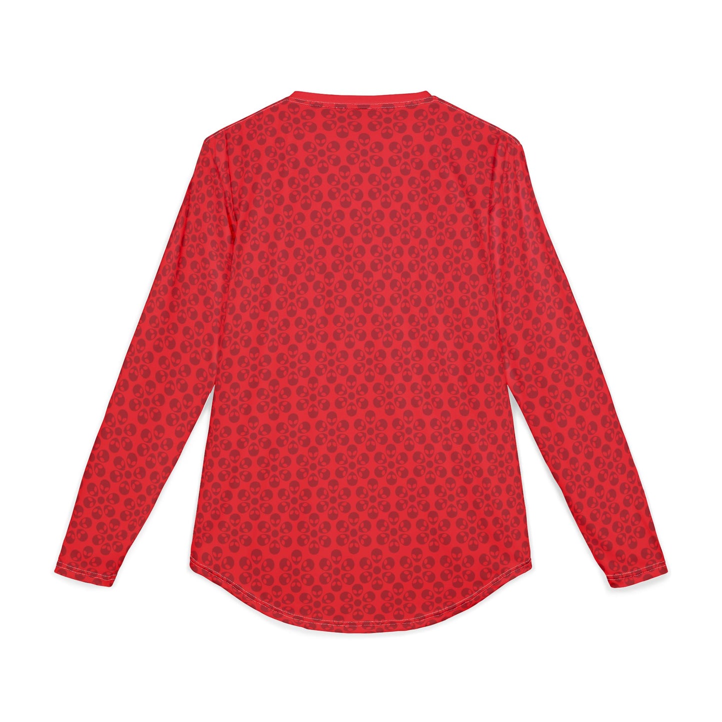 Mens UV Protection Long Sleeve Shirt  Alien Flowers Red
