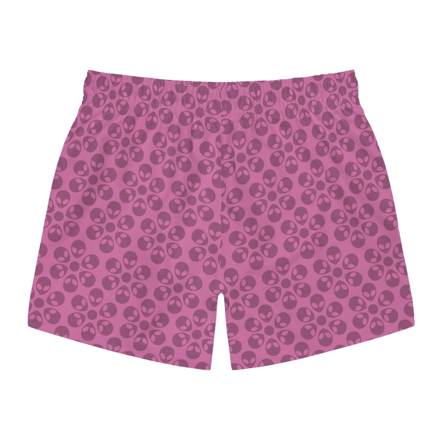 Stylish AOP Swim Trunks for Beach Days Summer Fun Pool Parties Vacation Wear Gift for Him Alien Flowers Light Pink