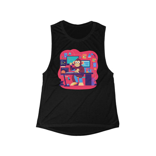 Playful Monkey Graphic Muscle Tank Top | Cute Workout Clothes, Gift for Animal Lovers, Summer Fitness Wear, Casual Lounge Top, Unique [...]