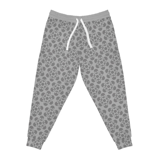 Stylish Floral Athletic Joggers Trendy Joggers Comfortable Workout Pants Casual Loungewear Gifts for Fitness Lovers Alien Flowers Light Grey