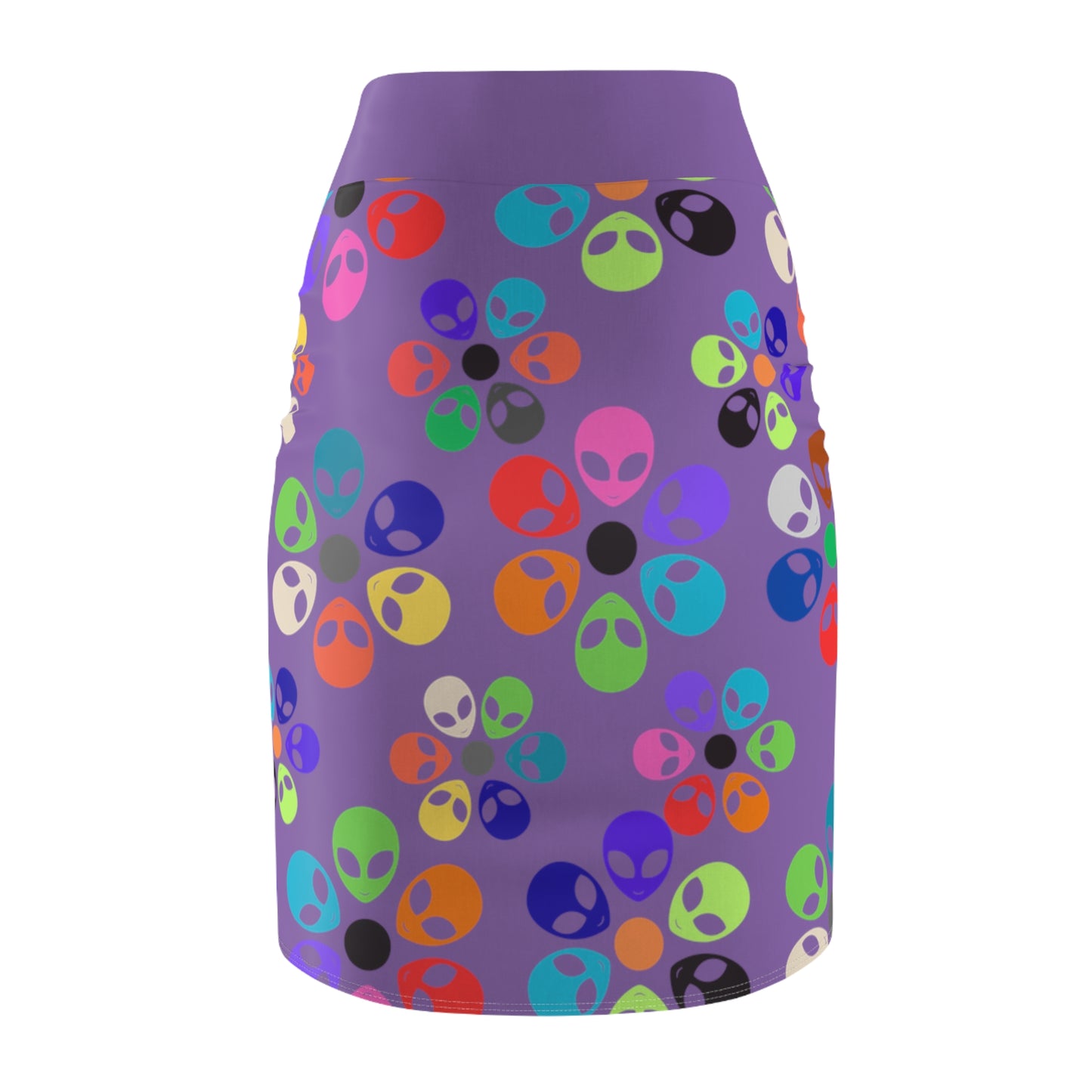 Colorful Alien Floral Womens Pencil Skirt Trendy Skirt for Spring Fashion Party Wear Festival Outfit Gift for Her Alien Rainbow Flowers Light Purple