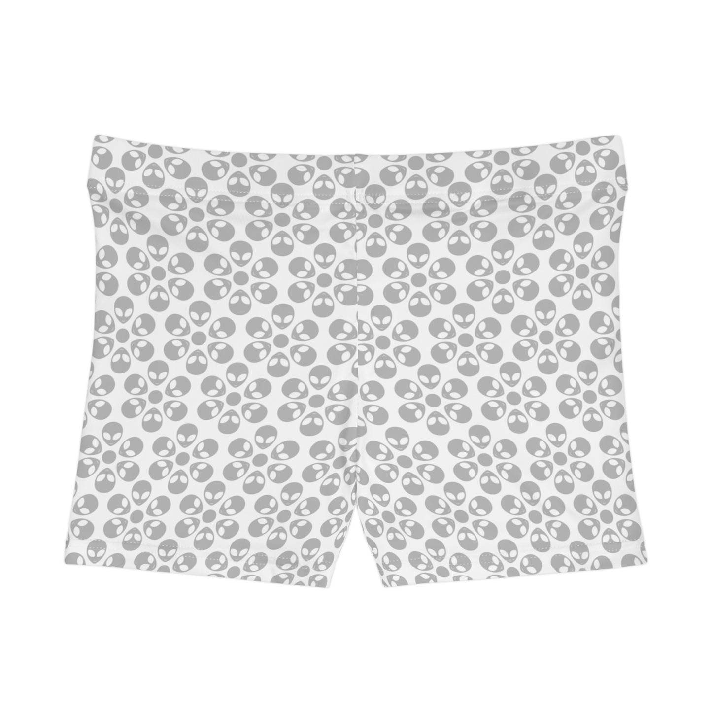 Alien Pattern Womens Shorts for Casual Summer Days Beach Wear Festival Outfit Relaxed Style Alien Flowers Dark Red