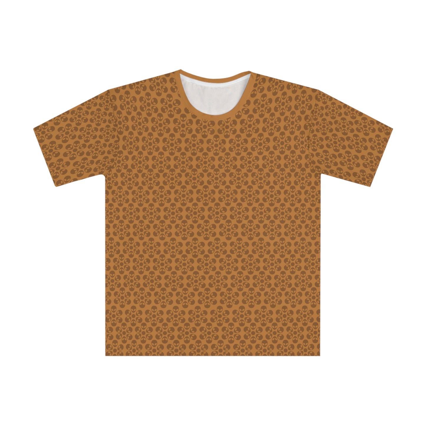 Mens Casual Graphic Tee Stylish Loose Tshirt Gift for Him Summer Fashion Relaxed Fit Wear Alien Flowers Light Brown