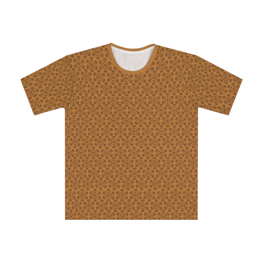 Mens Casual Graphic Tee Stylish Loose Tshirt Gift for Him Summer Fashion Relaxed Fit Wear Alien Flowers Light Brown