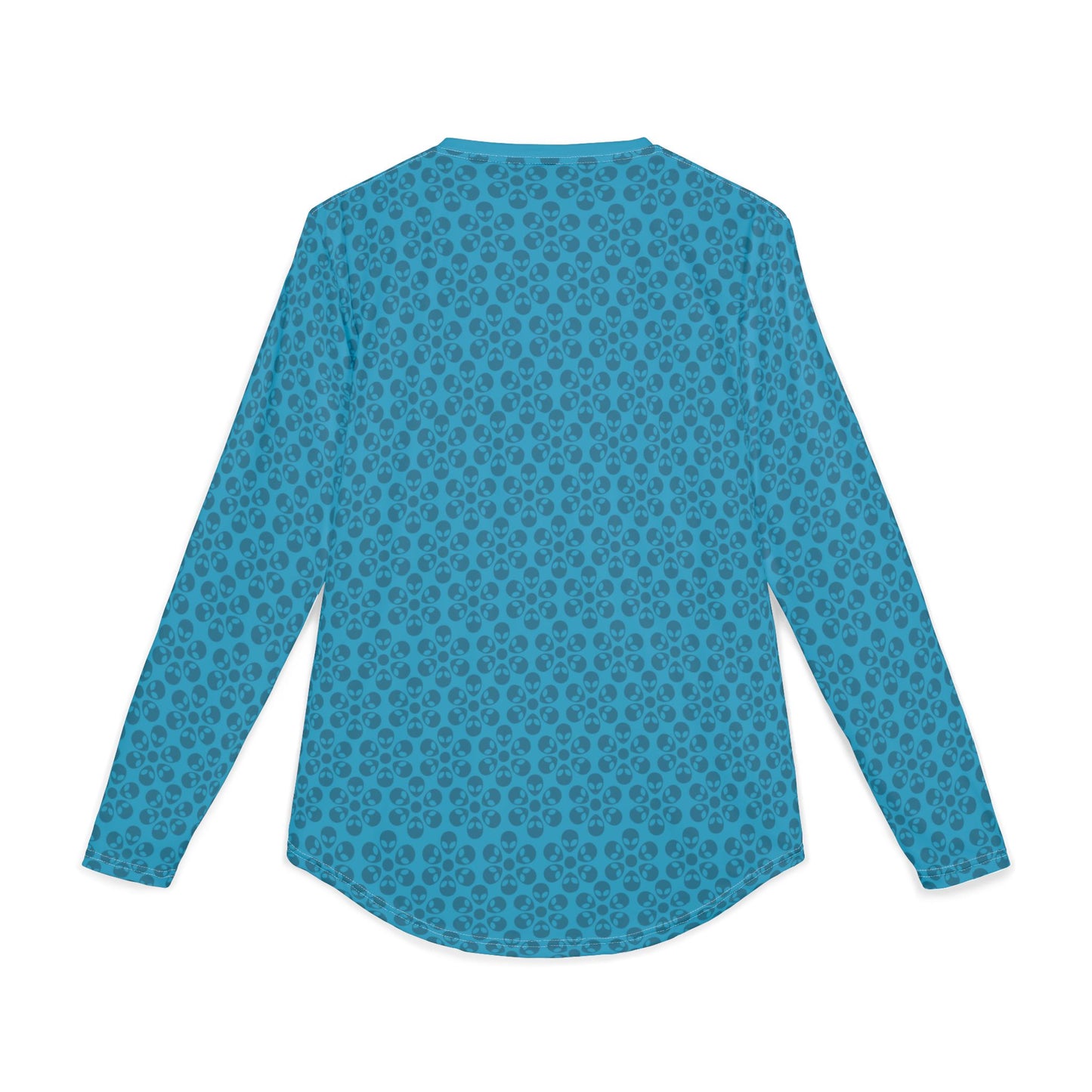 Mens UV Protection Long Sleeve Shirt  Alien Flowers Turquoise