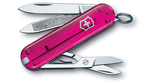 Victorinox 0.6203.T5 "Classic" Small Pocket Knife, Pink Transparent, Stainless steel