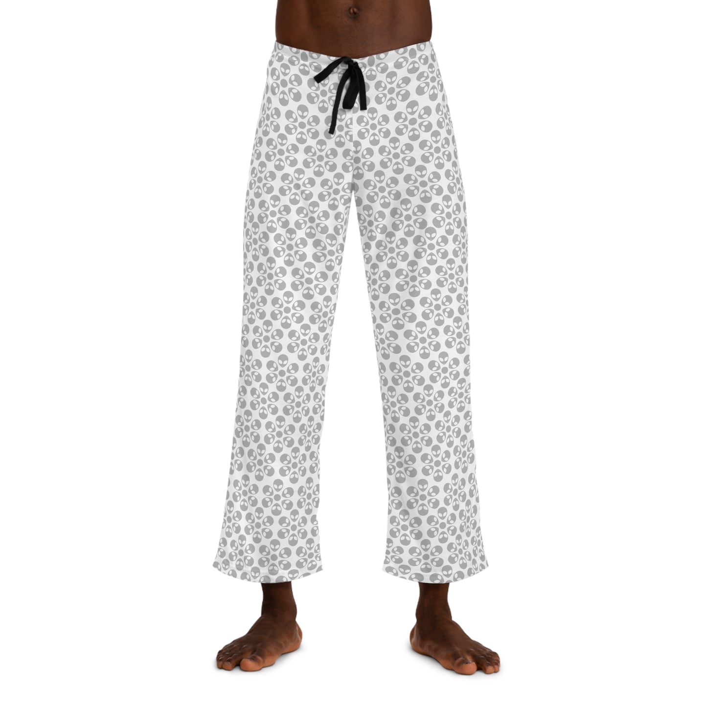 Cozy Mens Pajama Pants  Stylish Floral Sleepwear Ideal for Relaxing Gifts for Him Home Lounge Wear Unique Patterned PJs Alien Flowers White