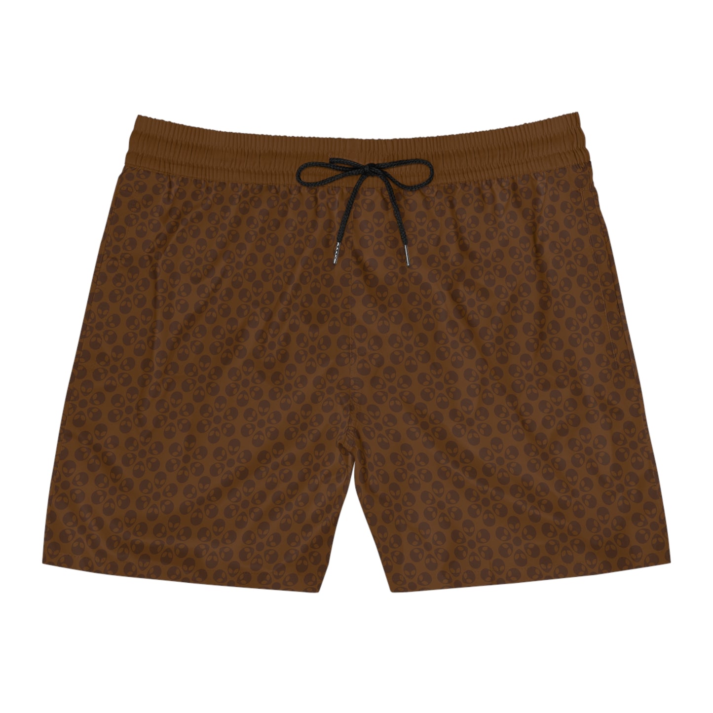 Stylish Mens MidLength Swim Shorts Beachwear Vacation Essentials Poolside Comfort Summer Outfit Trendy Swimwear Alien Flowers Brown