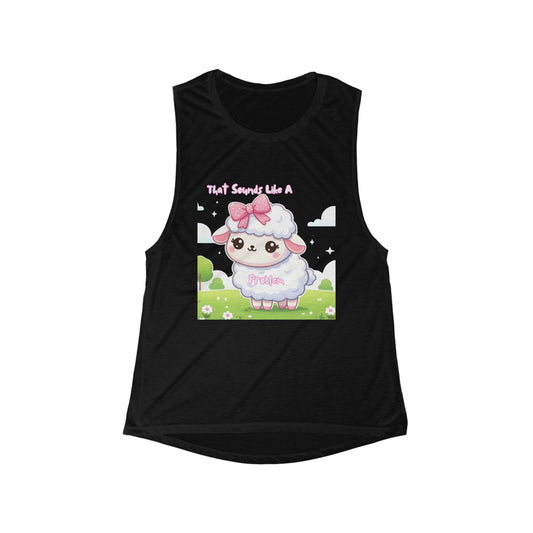 Cute Sheep Graphic Muscle Tank for Women - 'That Sounds Like A Protein'