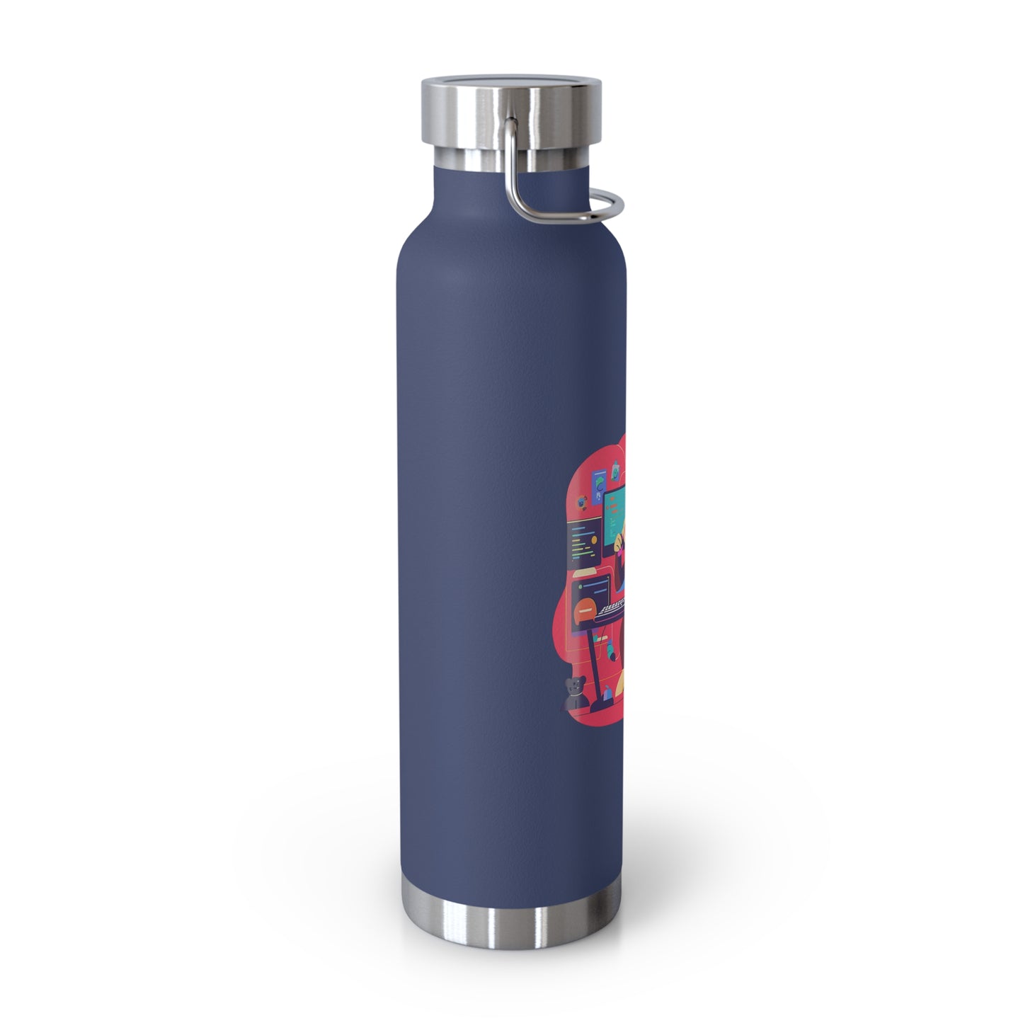 Playful Gamer Copper Vacuum Insulated Bottle | 22oz Water Bottle, Cute Gift for Gamers, Eco-Friendly Travel Flask, Sports Bottle, Fun Decor