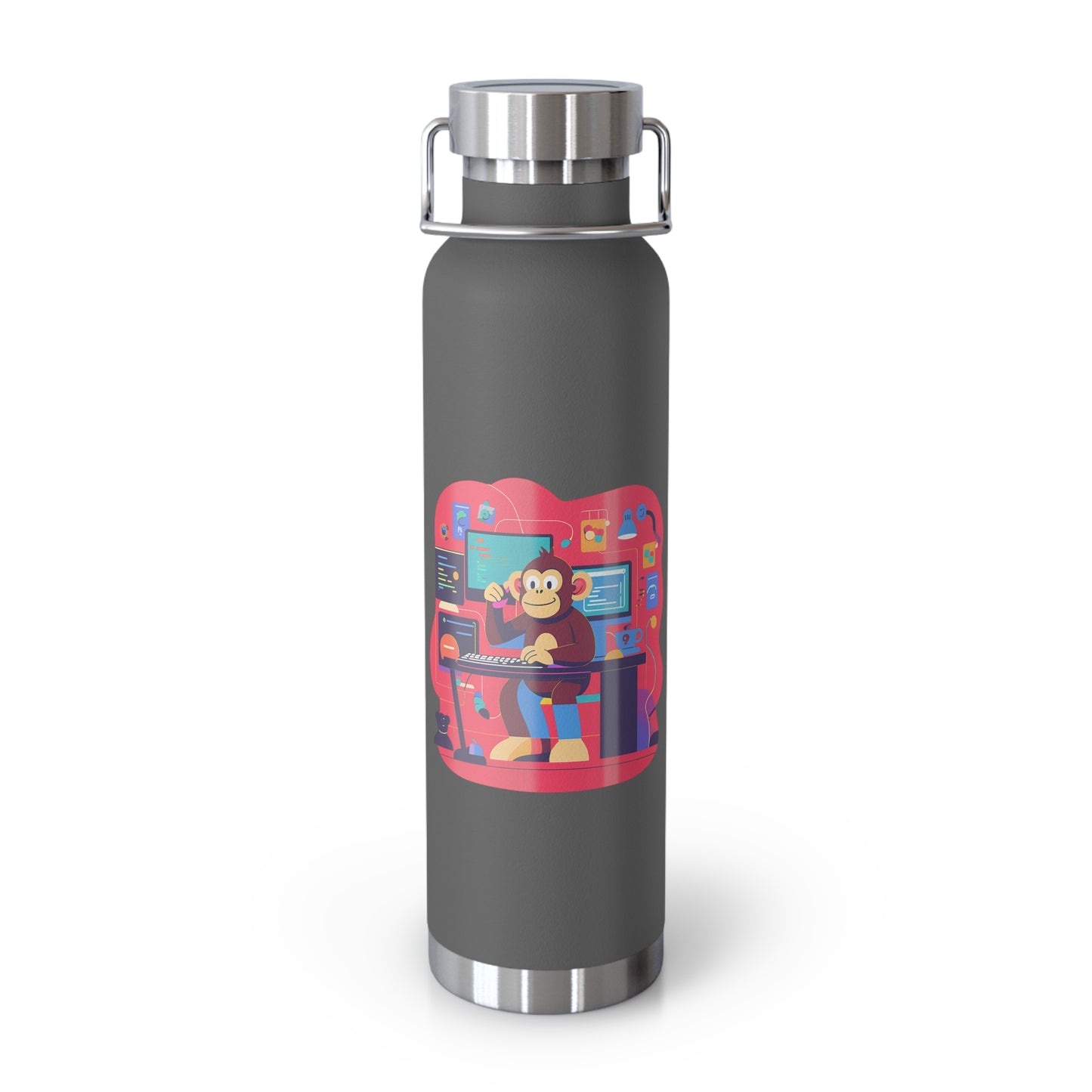 Playful Gamer Copper Vacuum Insulated Bottle | 22oz Water Bottle, Cute Gift for Gamers, Eco-Friendly Travel Flask, Sports Bottle, Fun Decor