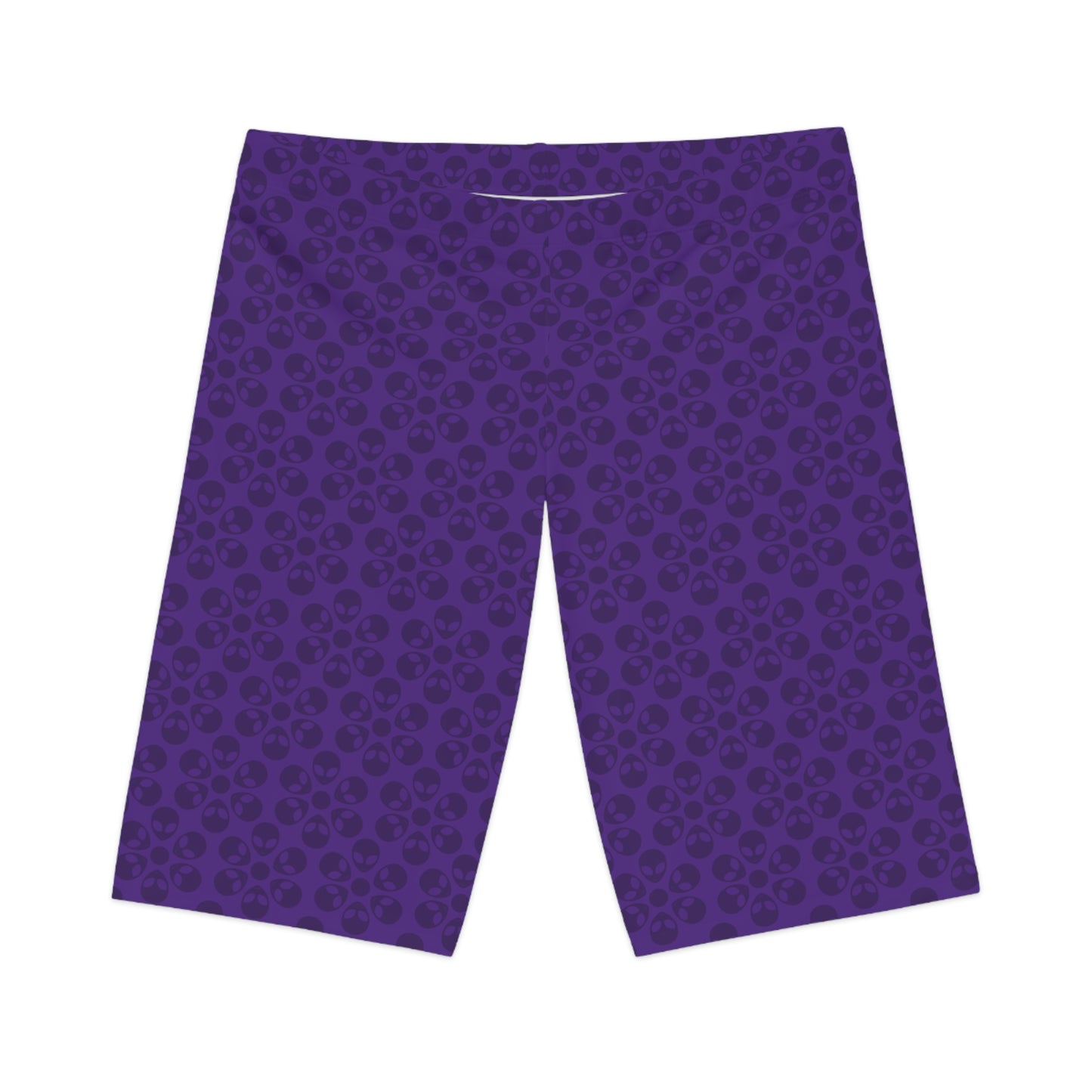 Womens Bike Shorts Alien Flowers Purple