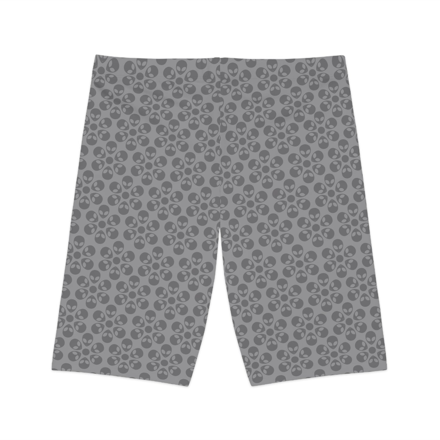 Womens Bike Shorts Alien Flowers Grey