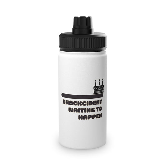 Snackcident Waiting to Happen Water Bottle | Stainless Steel Hydration | Sports Gear | Funny Gift | Fitness| Outdoors | School