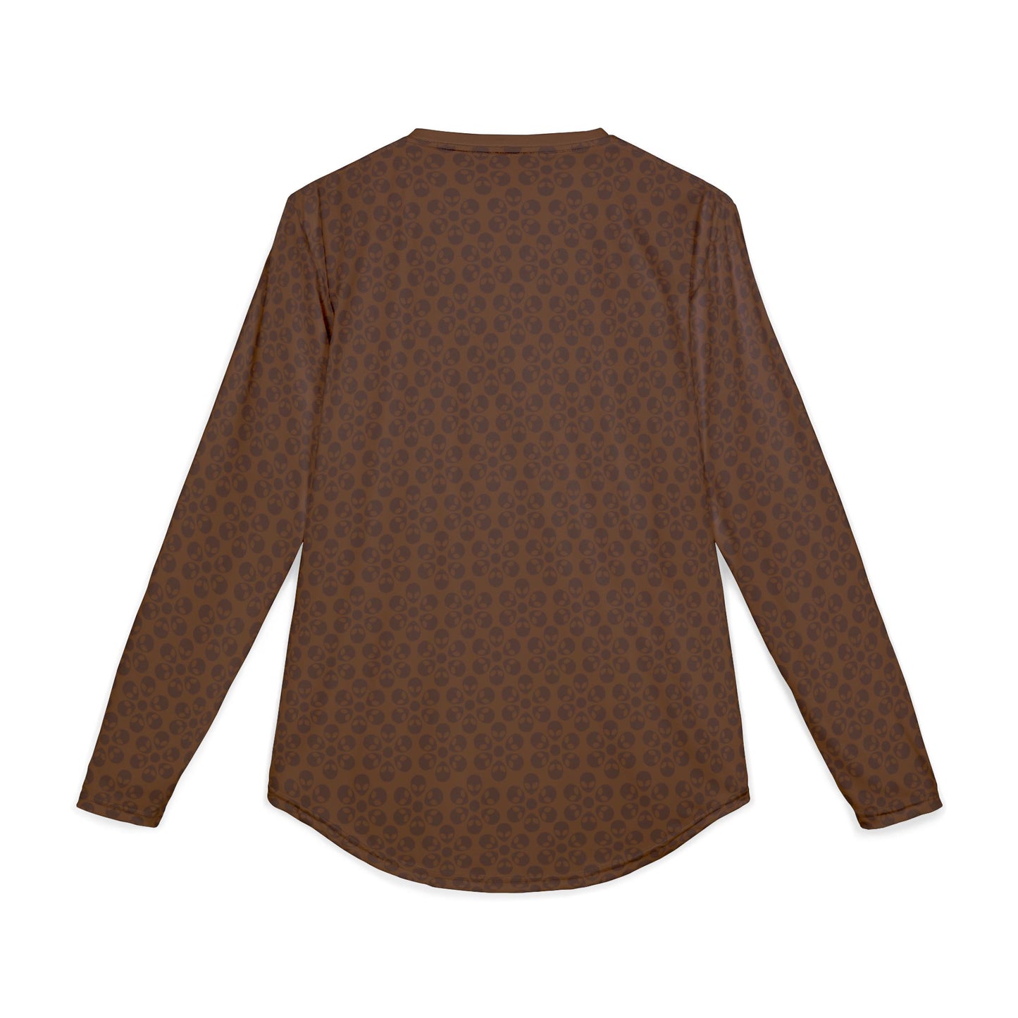 Mens UV Protection Long Sleeve Shirt  Alien Flowers Brown