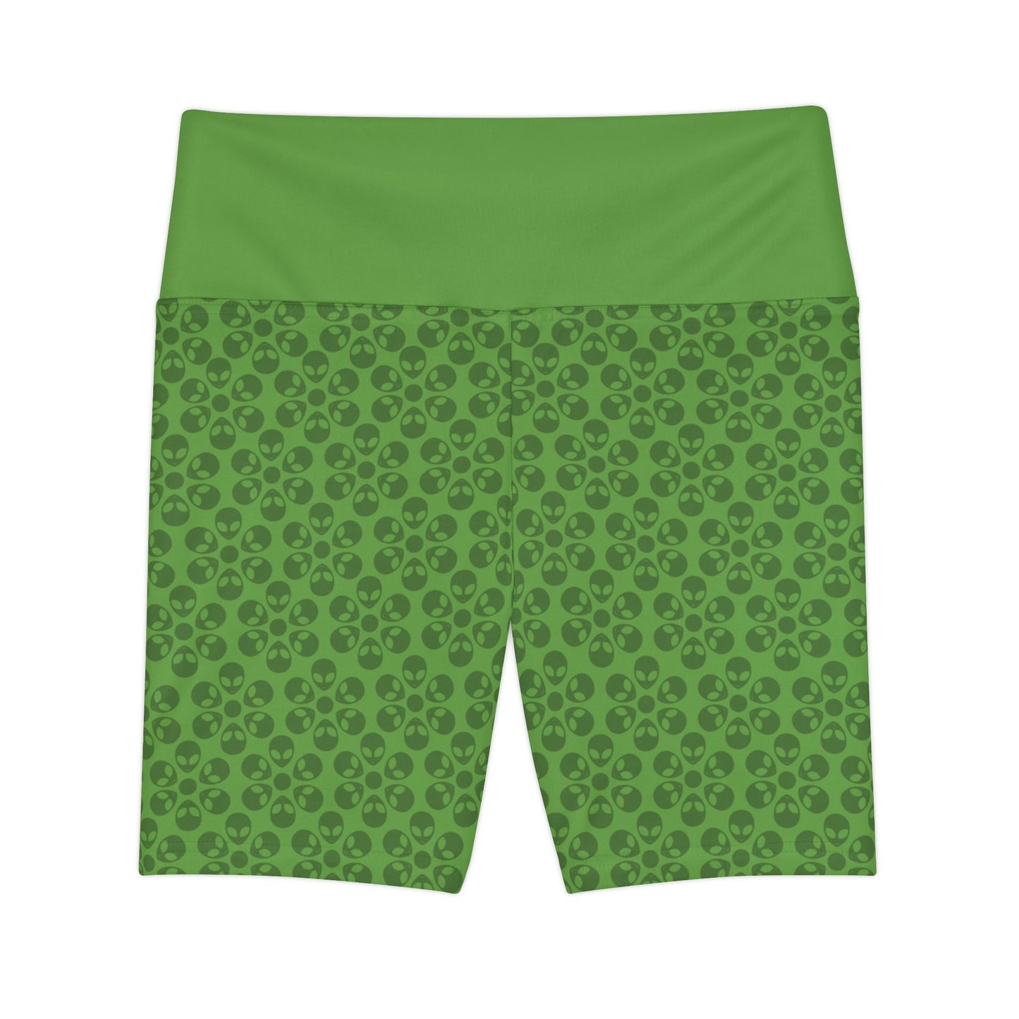 Womens Workout Shorts  Alien Flowers Green