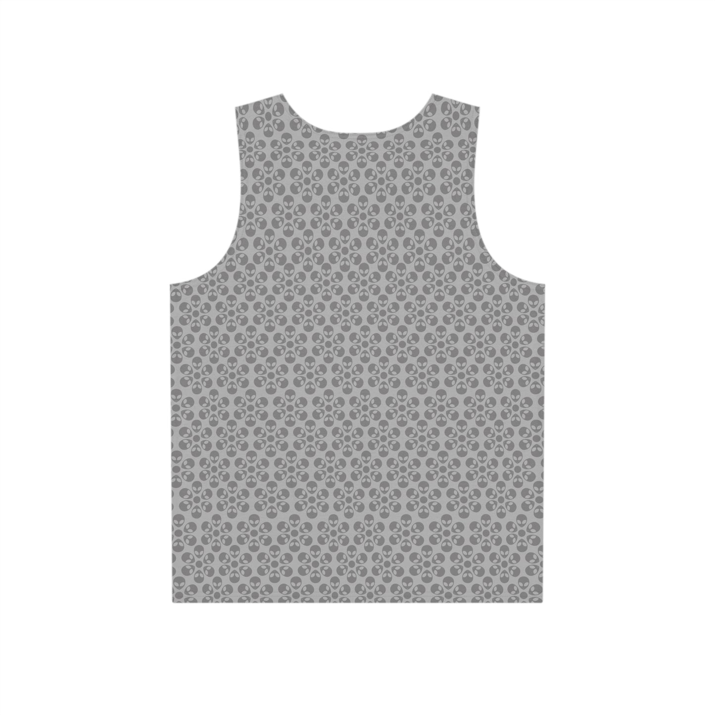 Stylish Mens Tank Top  AOP Leopard Print Summer Wear Fitness Gear Casual Apparel Trendy Vacation Outfit Alien Flowers Light Grey