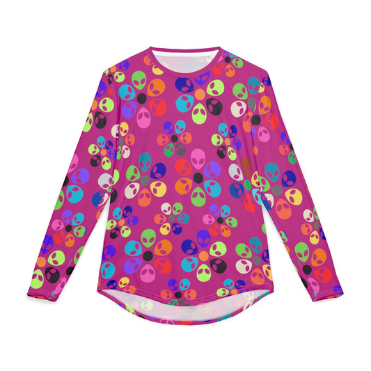 Colorful Alien Floral UV Protection Shirt for Men Beachwear Outdoor Activities Summer Fashion Gift for Alien Enthusiasts Pink