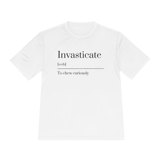 Invasticate Unisex Moisture Wicking Tee - Chew Curiously T-Shirt, Funny Tee, Unique Gift, Fitness Apparel, Casual Wear, Motivational Top