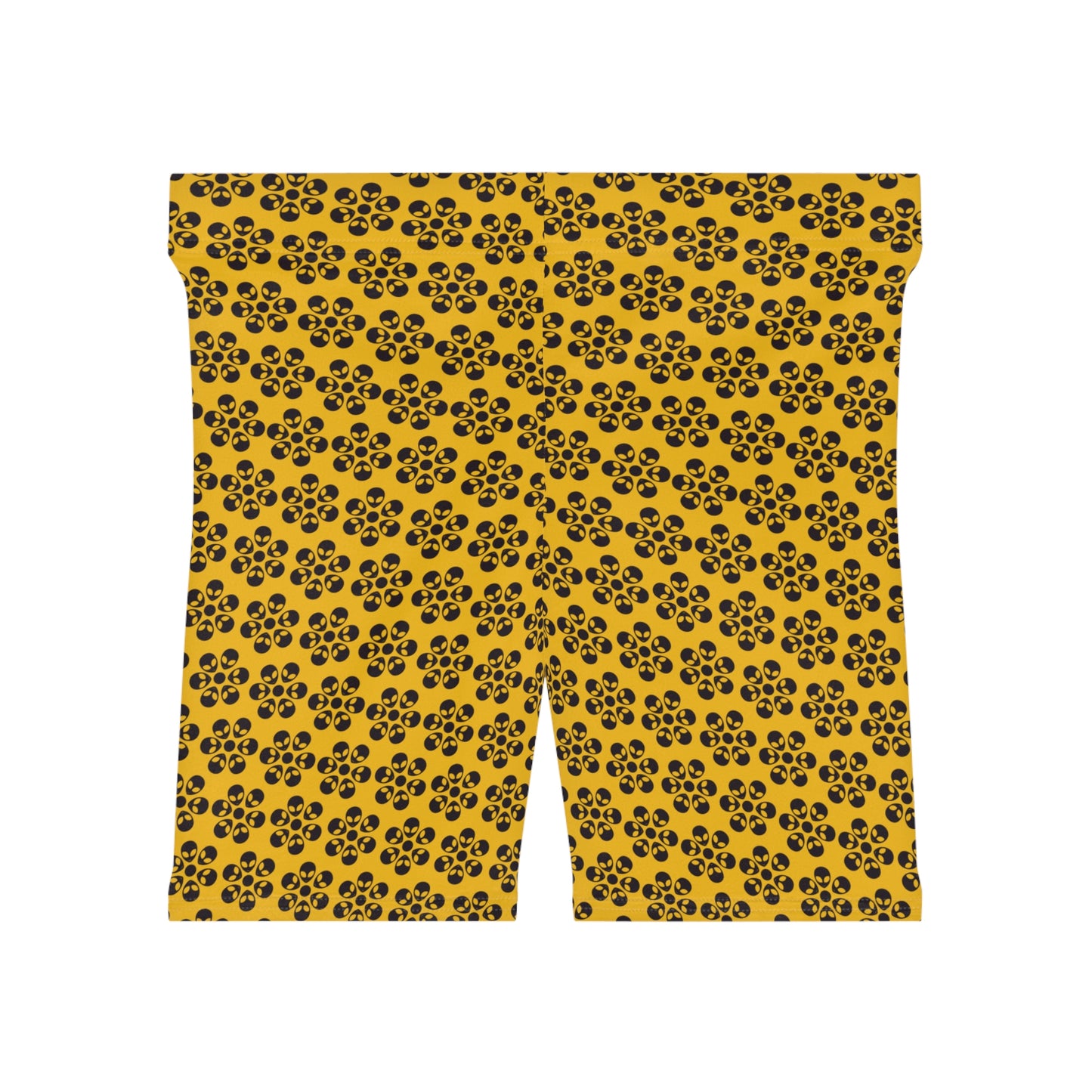 Alien Floral Biker Shorts - Yellow