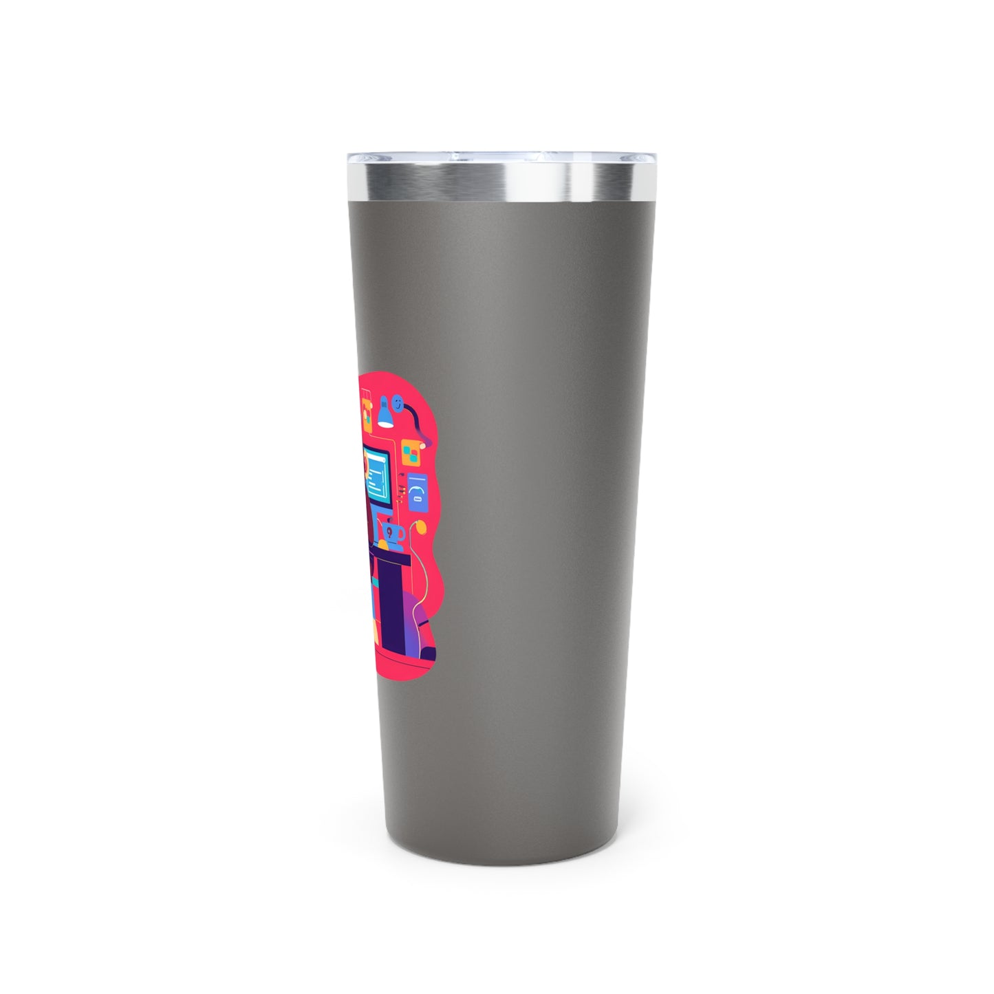 Cute Monkey Gamer Tumbler, 22oz Copper Insulated Drinkware, Perfect for Work & Play, Birthday Gift, Travel Mug, Fun Desk Accessory