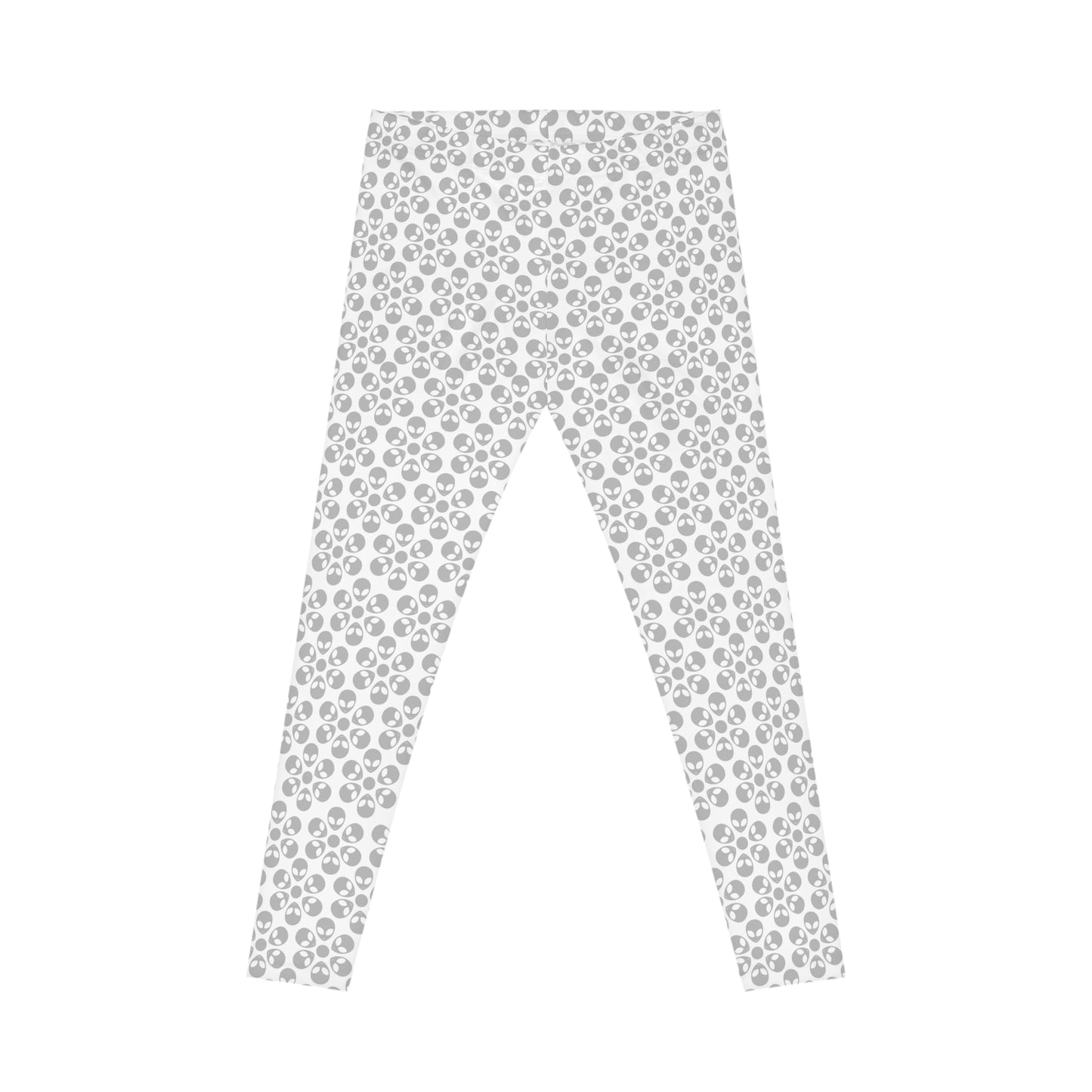 Chic Floral Leggings  Trendy Loungewear for Women Fitness Pants Yoga Wear Stylish Outfits Everyday Comfort Alien Flowers White
