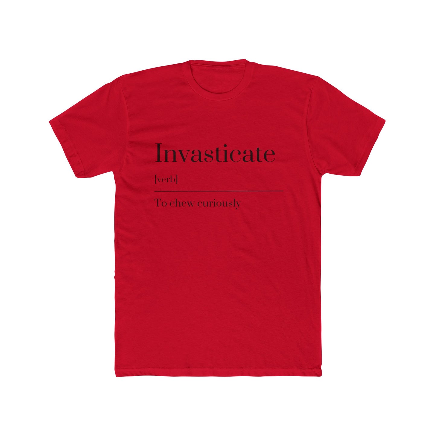 Unisex Invasticate Definition Tee - Casual Wear, Gift for Word Lovers, Everyday Comfort, Literary T-Shirt, Unique Definition Shirt