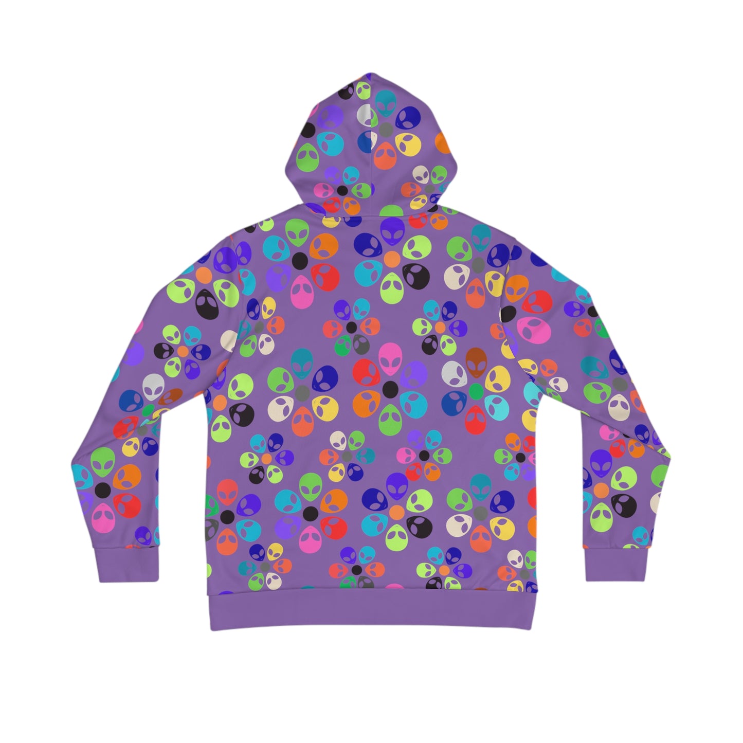 Mens Hoodie Alien Rainbow Flowers Light Purple