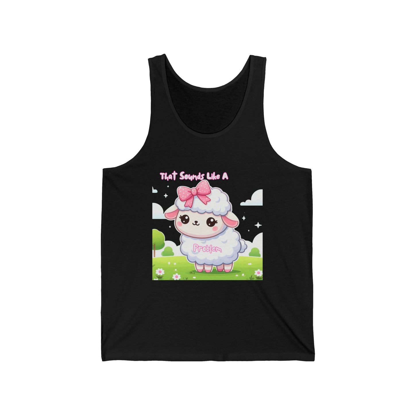 Cute Kawaii Sheep Unisex Jersey Tank Top - Perfect for Summer Fun!