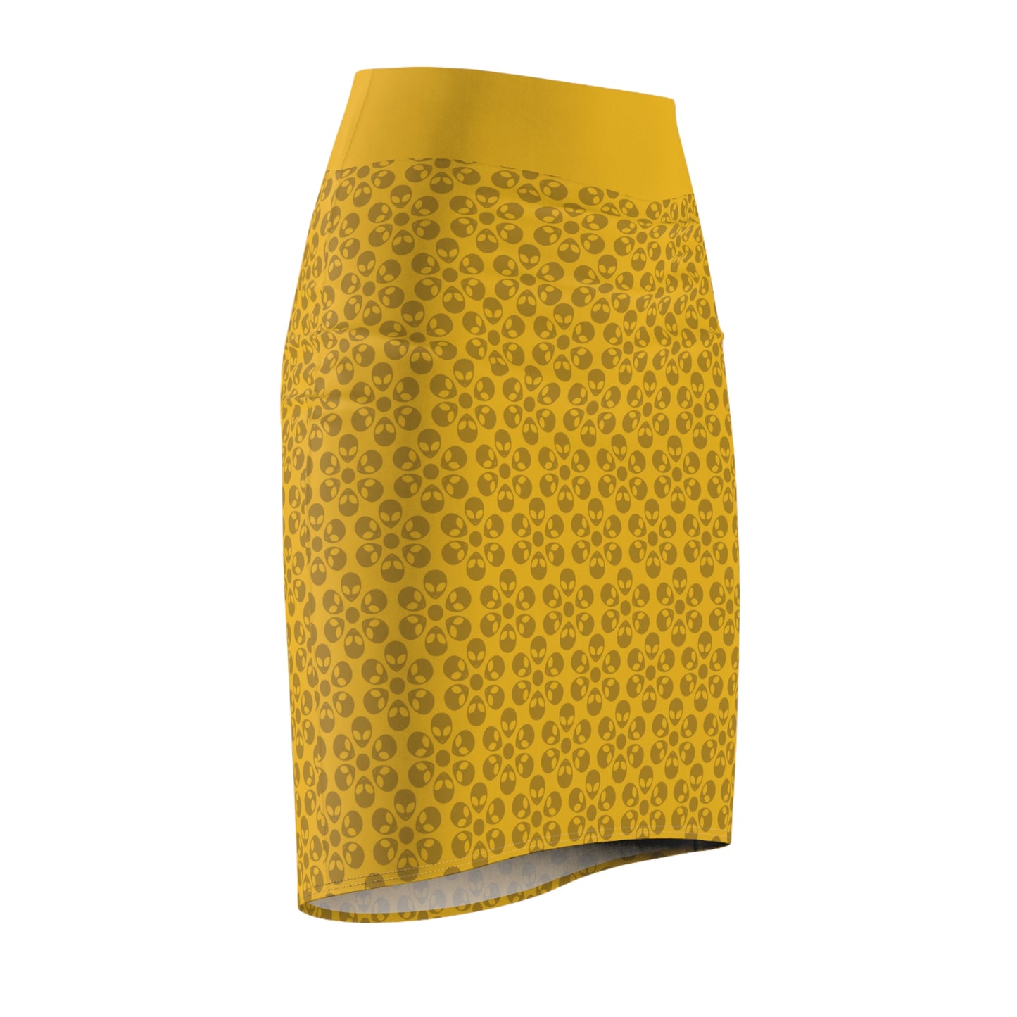 Stylish Floral Womens Pencil Skirt Elegant Office Attire Casual Day Out Spring Fashion Perfect Gift for Her Alien Flowers Yellow