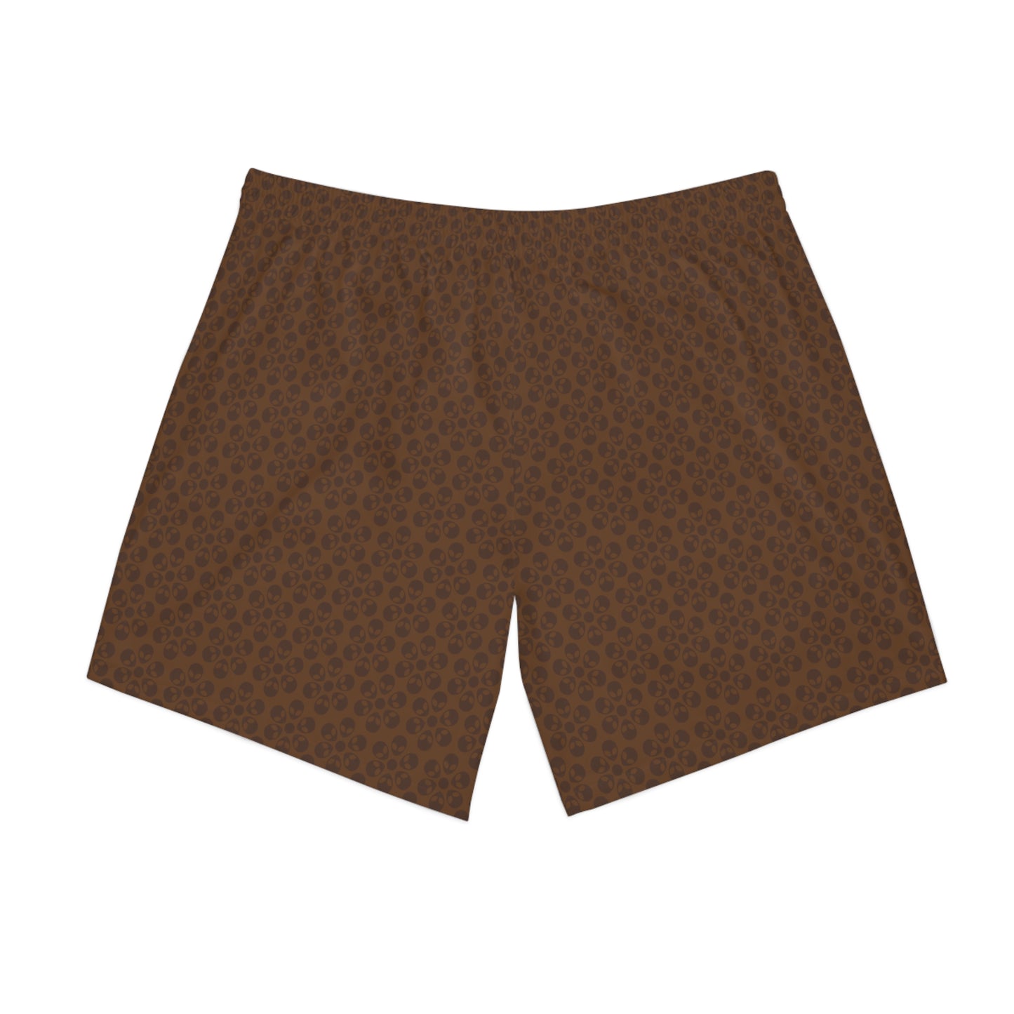 Mens Elastic Beach Shorts  Alien Flowers Brown