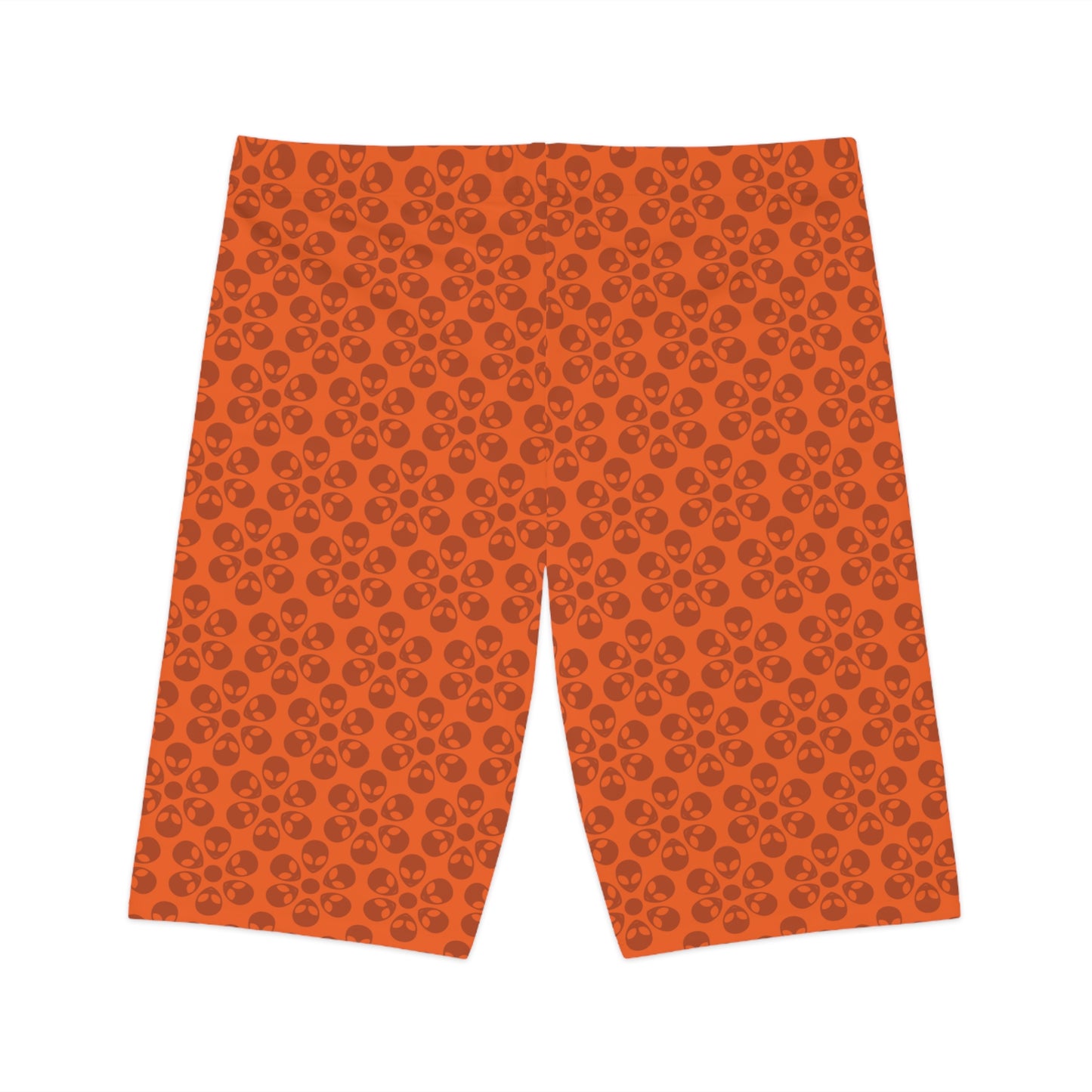 Womens Bike Shorts Alien Flowers Orange