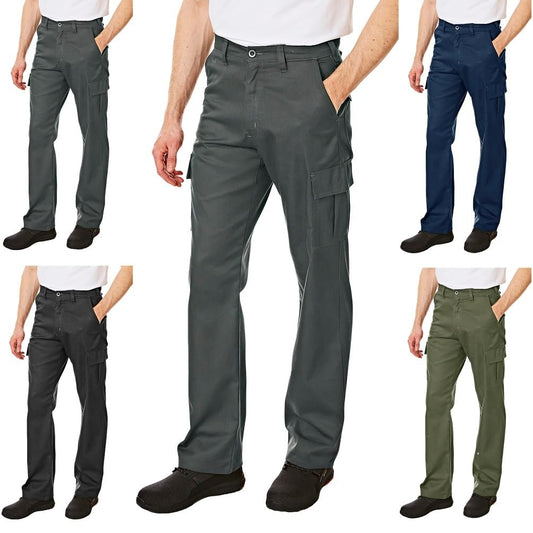 Lee Cooper Men's LCPNT205 Heavy Duty Easy Care Multi Pocket Work Safety Classic Cargo Pants Trousers, Grey, 36W / 29L