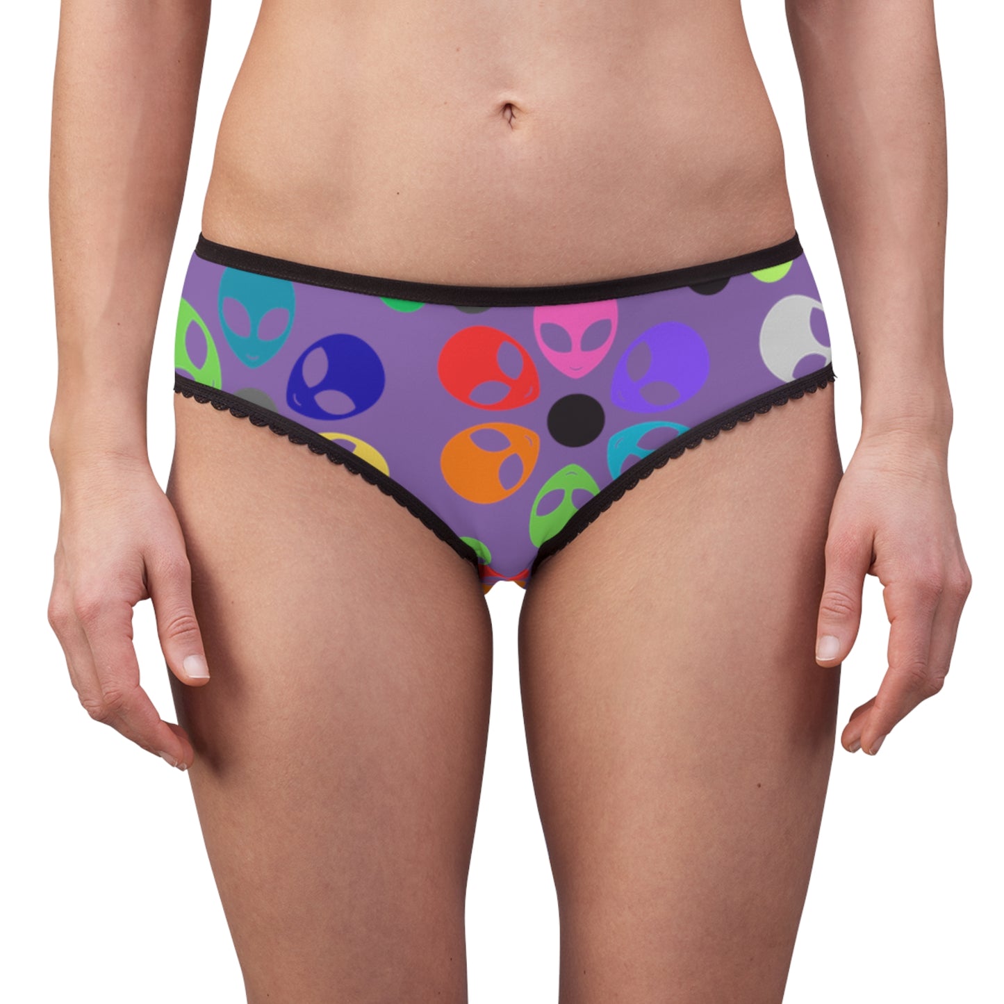 Colorful Alien Flower Womens Briefs Fun Underwear Unique Lingerie Set Gift for Her Festival Fashion Comfortable Panties Alien Rainbow Flowers Light Purple