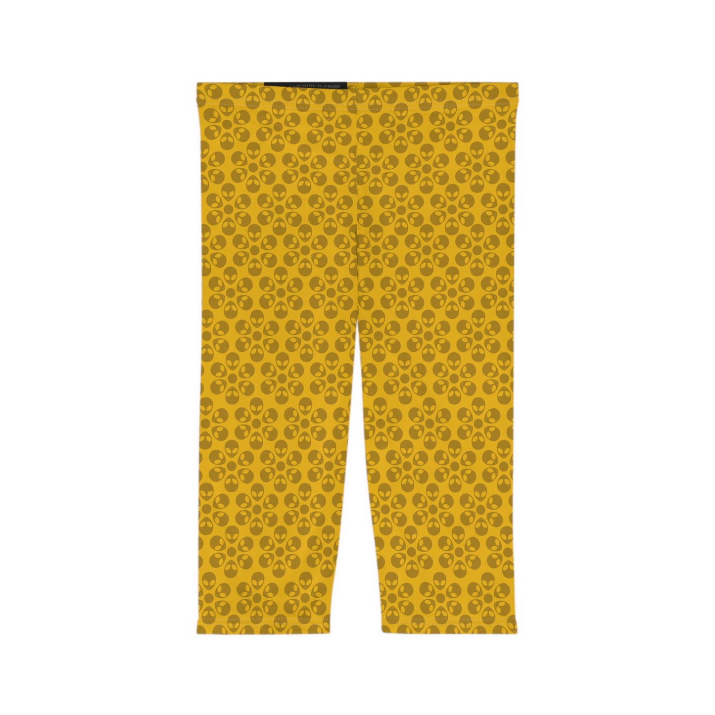 Women’s Capri Leggings Alien Flowers Yellow