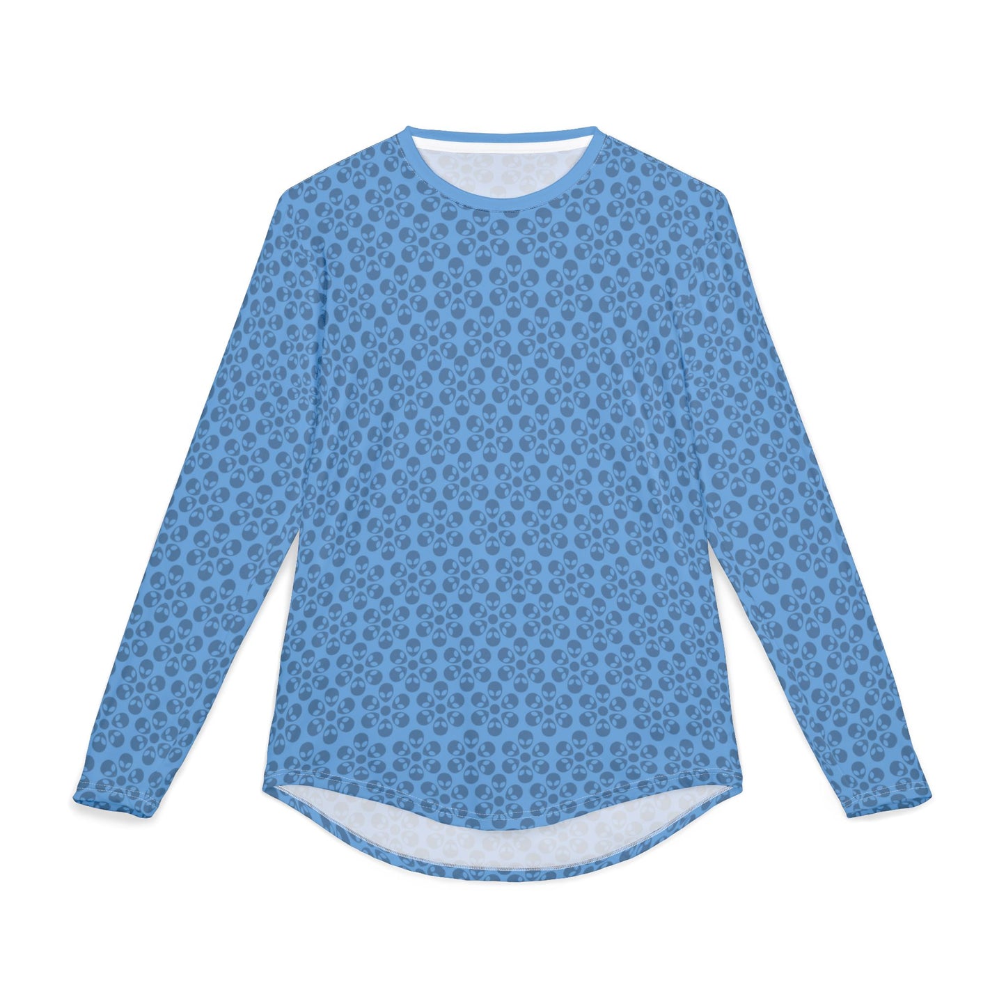 Mens UV Protection Long Sleeve Shirt  Alien Flowers Light Blue