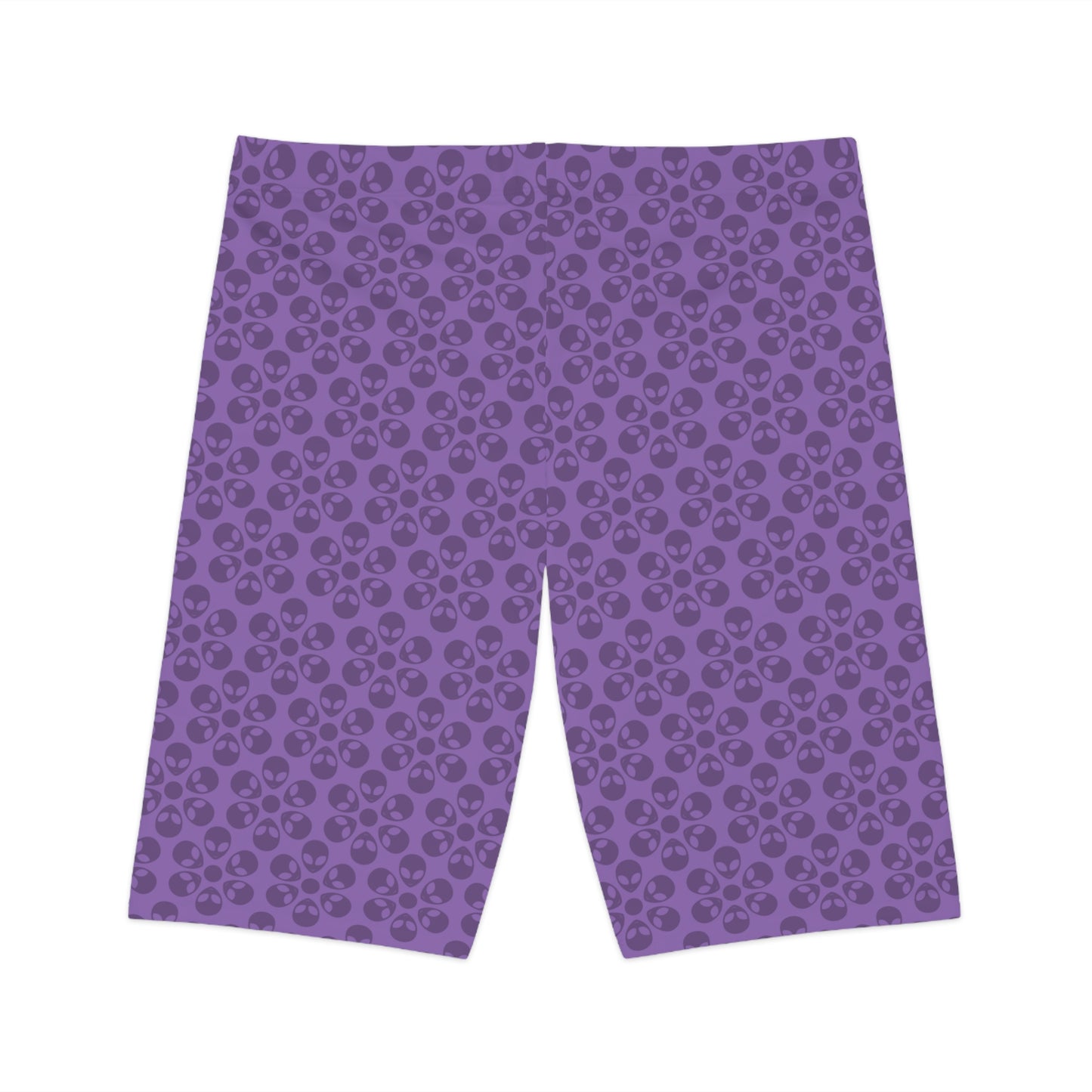 Womens Bike Shorts Alien Flowers Light Purple