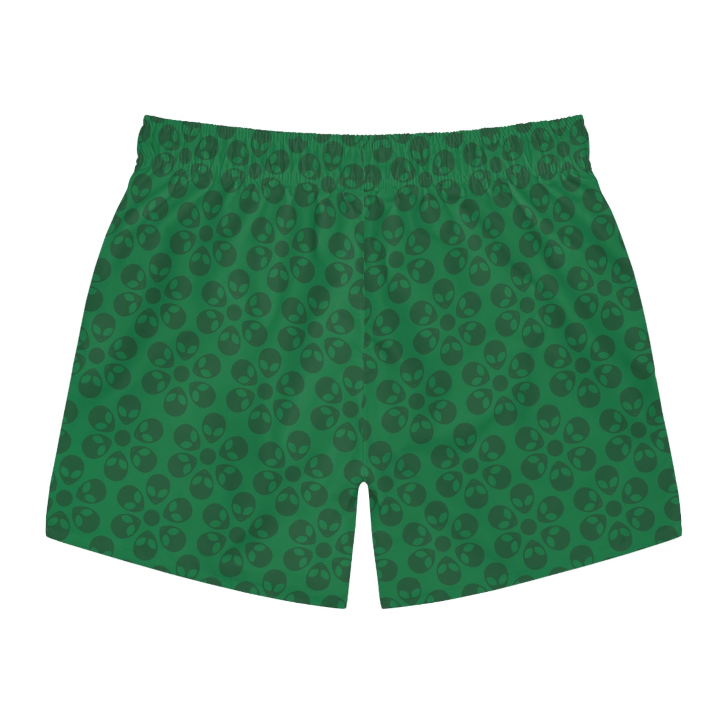 Stylish AOP Swim Trunks for Beach Days Summer Fun Pool Parties Vacation Wear Gift for Him Alien Flowers Dark Green