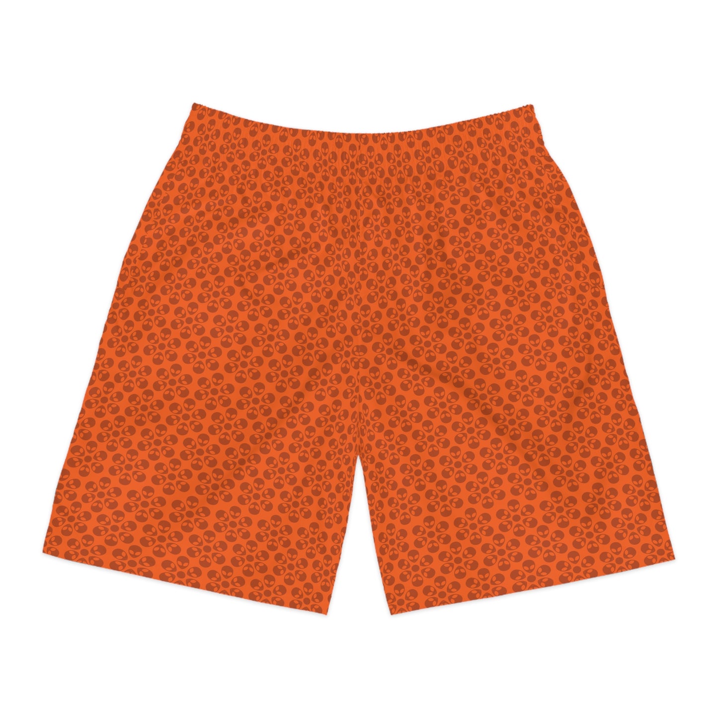 Mens Jogger Shorts  Alien Flowers Orange