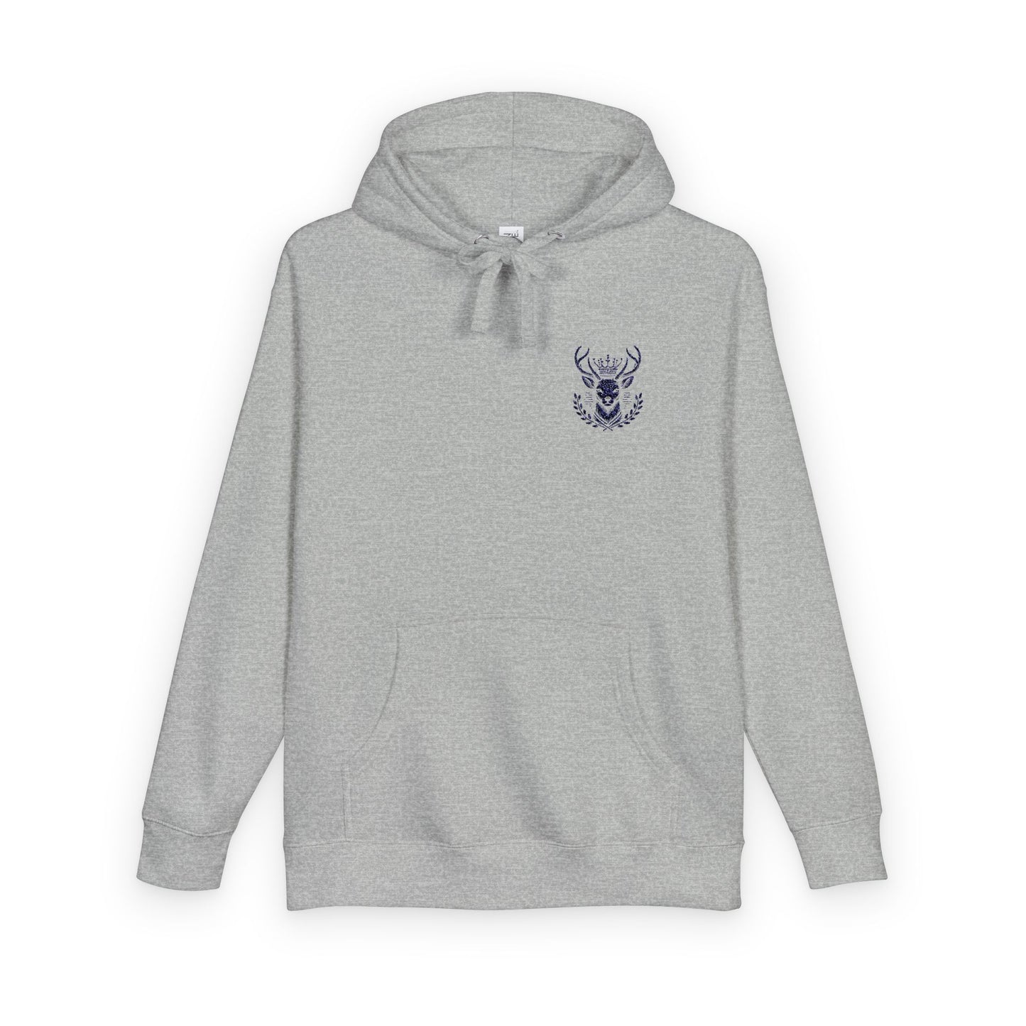 Cozy Unisex Fleece Hoodie with Deer Emblem - Oh Deer Lord