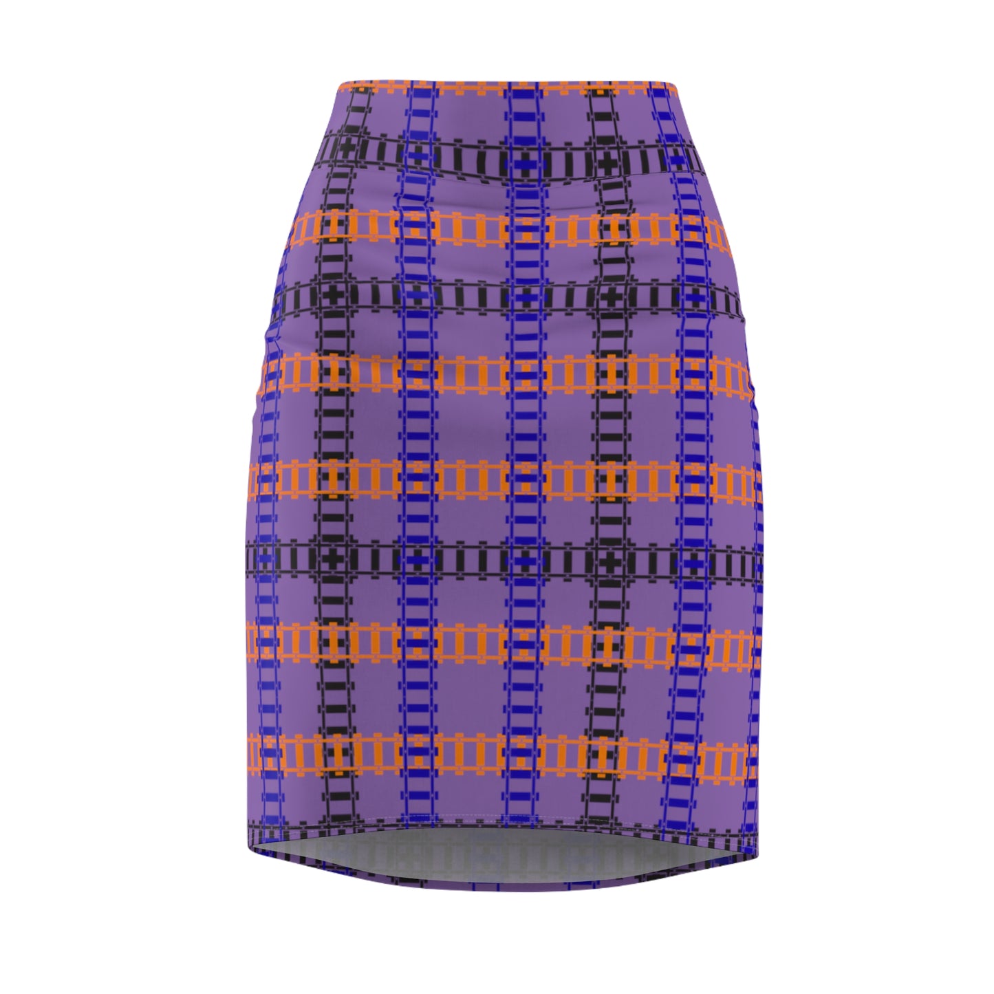 Chic Womens Pencil Skirt Stylish Office Attire Trendy Fashion Versatile Outfits Casual or Formal Wear Fall/Winter Fashion Train Tracks Light Purple